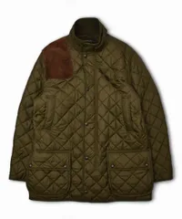 90's Polo RalphLauren レザーパッチキルティングジャケット LL