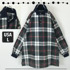 アメリカ古着★プルオーバー★フランネルシャツ★襟コーデュロイ★ビッグサイズ★USAメンズL/ 2402F003