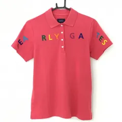 ★特価★パーリーゲイツ 半袖ポロシャツ ピンク×マルチ カラフルロゴワッペン コットン混  レディース 1(M) ゴルフウェア PEARLY GATES