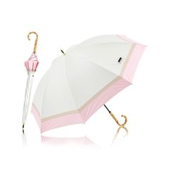 KIZAWA 日傘 uvカット 100 遮光 長傘 完全遮光 日傘兼用雨傘 レディース 5級撥水 軽量 かわいい 晴雨兼用 遮熱 丈夫 耐風 母の日のプレゼント バンブー ラタン 持ち手 親骨50cm (【3色ミックス】オフ×ピンク) 1