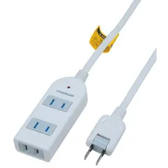 【 新品 未開封 】   ヤザワ 雷サージ付き電源タップ （２ピン式・３個口・３ｍ・ホワイト） Y02KS303WH 未使用 送料無料