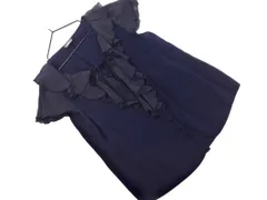 IENA イエナ シルク混 フリル ブラウス シャツ 濃紺 ■◆ レディース