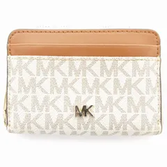 マイケルコース MICHAEL KORS MKシグネチャー ジップアラウンド コインカードケース アイボリー系 /UO