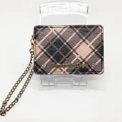 SAMANTHAVEGA サマンサベガ サマンサタバサ パスケース カードケース 定期入れ ポーチ チェック柄 ビジュー ゴールド金具 レディース