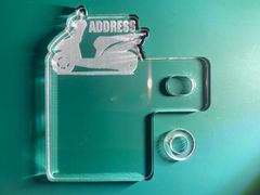 自賠責ステッカープレート　アドレス　ADDRESS　シルエット　5ｍｍ厚クリア