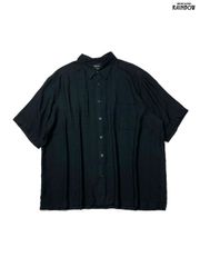 古着 claiborne クレイボーン 無地 シルク100％ 半袖 シャツ 黒 (ttu2506101)