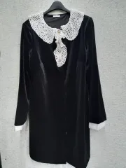 激安♡ミュウミュウ⭐︎ビジュー付きリボン付き半袖ワンピース　黒 激安♡ミュウミュウ⭐︎ビジュー付きリボン付き半袖ワンピース