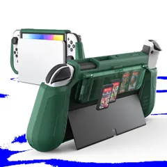 全面保護 耐衝撃 人間工学 着脱簡単 PC材質 保護ケース 特許取得設計 クリア Switch用 ゲームカード付き グリップ アクセサリー TPU 一体型 ドキング可能 ケース 握りやすい ケース おしゃれ 有機EL用 カバー Switch Switch OL