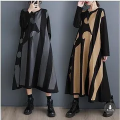 新品 2026新作 モード系　大きいサイズ レディース ロング　ワンピース　Aライン　春 秋冬 新品 長袖　美品 冬物 秋物 送料無料 即決 未使用 新作 トレンド 春物