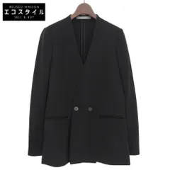 theory luxe セオリーリュクス 美品 トリアセテート ノーカラー ダブルブレスト ジャケット レディース ブラック 36 03-2304150 36