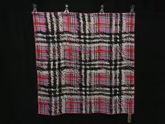 ■新品同様■ BURBERRY バーバリー シルク100% 大判 ショール ストール スカーフ レディース パープル系 FS2593