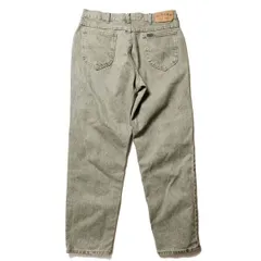 90's USA製 リー ライダース 先染め カラーデニムパンツ (34×30) 緑系 グリーンデニム リラックスフィット 90年代 アメリカ製 オールド アメリカ古着 USED  ビンテージ ヴィンテージ