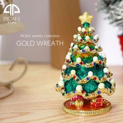 PI909 ゴールドリース【ピィアース正規品】クリスマス ジュエリーボックス ピィアース 東京銀座PICALS 東京銀座ピカルス 可愛い ブランド おしゃれ プレゼント オブジェ 置物 動物 誕生日プレゼント プロポーズ mer12