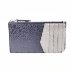 FURLA フルラ  フラグメントケース コインケース   ネイビー×グレー レザー ユニセックス  財布 カードケース ウォレット　240001150701