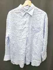 ◇ ⊂ URBAN RESEARCH DOORS ギンガムチェック 長袖 オーバー　シャツ サイズM ライトブルー レディース P  【1410230004102】