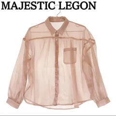 マジェスティックレゴン MAJESTIC LEGON ★ドラマティックに艶めくスパークリングシャツで華やかコーデ★ スパークリングエアリーシャツ 【S】 ピンク 【シアー素材がCuteでスタイリッシュなシャツ】シンプルながらエアリーさときらめきがポイント