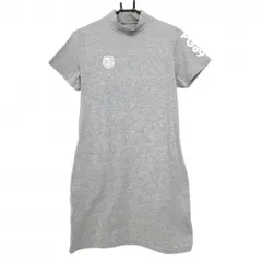【超美品】パーリーゲイツ 半袖ハイネックワンピース 杢ライトグレー ストレッチ  レディース 1(M) ゴルフウェア PEARLY GATES