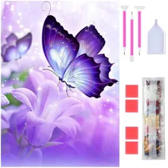 【在庫処分】ダイヤモンドアート Rinimie ダイヤモンドアート キット 蝶々 ダイアモンドビーズ絵画キット 5Dモザイクアート DIY 手作り絵画手芸キット ダイヤモンド塗装 全面貼り付けタイプ 芸術品 家用装飾 30x40cm（蝶々）