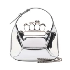 アレキサンダーマックイーン Alexander McQueen ハンドバッグ The Jewelled Hobo 731136 シルバー レザー ジュエルドホーボー レディース Used Aのサムネイル