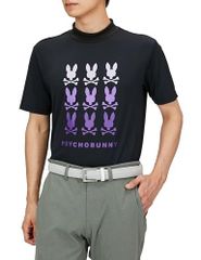 ブラック_M [サイコバニー] ゴルフシャツ BARKER リラックスフィットモックネック Tシャツ メンズ