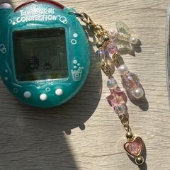 3【ビーズアクセサリー】スマホ　たまごっち　たまごっちコネクション　ユニ　ストラップ　キーホルダー　ピンク