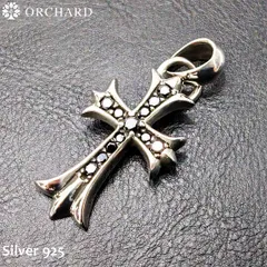 シルバー925 ペンダントトップ Silver925 メンズ レディース クロス ブラックジルコニア 高級感
