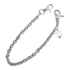 HYSTERIC GLAMOUR ヒステリックグラマー ウォレットチェーン WOMAN ON SKULL PICK ギターピック ウォレットチェーン シルバー系【中古】のサムネイル