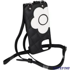 MARY QUANT マリークヮント iPhone 14 13 ケース スマホケース 携帯 レディース PU QUILT LEATHER NEW SLING CASE ブラック/ホワイト 1045