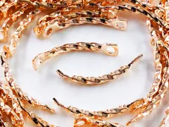 メタルスティック　パーツ　湾曲　13mm　ゴールド　KC金　50個　AP1061