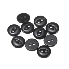 uxcell ボタン 10個 ブ ラ ック ラウンド縫製ボタン 11.5mm直径 樹脂 2穴 フィッシュアイ クラフト交換用ボタン クラフトパンツ ドレス スカート 衣類 ファスナーボタン