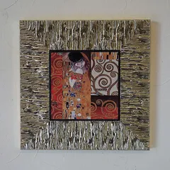 グスタフ・クリムト“接吻” コルク&シルク 手織り タペストリー 124×124