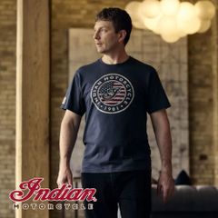 プリント Tシャツ 半袖 インディアンモーターサイクル Indian Motorcycle ネイビー 2862882-M03 Mサイズ USAブランド ロゴプリント