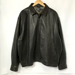 POLO RALPH LAUREN 90s レザージャケット スイングトップ 革ジャン ブルゾン ヴィンテージ XLサイズポロラルフローレン アウター A13124◆