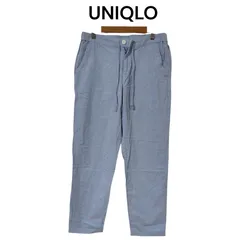 ユニクロ　UNIQLO  コットンリネンイージーパンツ　ブルー　M　カジュアル