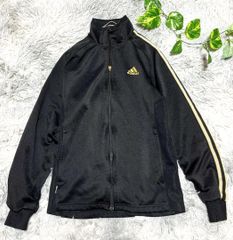 アディダス adidas【S】トレーニングウェア/3本ライン トラックジャケット ジャージ ブラック ホワイト ゴールド フルジップ ジップアップ  スポーツ トレーニングウェア