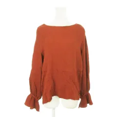 アーバンリサーチ ドアーズ URBAN RESEARCH DOORS カットソー ラウンドネック 長袖 キャンディースリーブ ストレッチ ONE 茶 テラコッタ /AH4