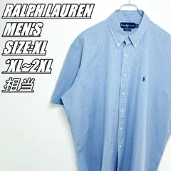 【US古着･90’s~00’s】RALPH LAUREN　ラルフローレン　CLASSIC FIT　半袖チェックシャツ　メンズ　サイズ表記XL　XL~2XL相当　ブルー系