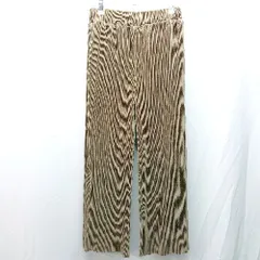 ◇ LOWRYS FARM ウェストゴム 細プリーツ リラックス イージー パンツ フリーサイズ ゴールド ブラウン レディース E  【1304210019418】