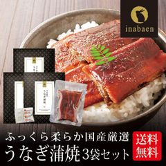【3個セット】日本橋いなば園 国産うなぎ蒲焼 70g ネコポス メール便送料無料