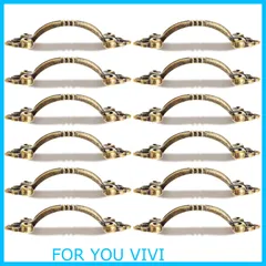 【在庫セール】Dophee 取っ手 アンティークおしゃれ すてき ドアノブ 引き出し ミニハンドル ツマミ DIY レトロ調 家具 真鍮 12個セット