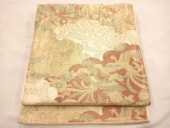 平和屋着物◎六通柄袋帯　花鳥文　金糸　正絹　逸品　BAAT4811hz