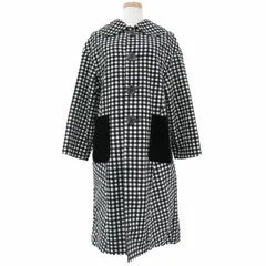 美品 トリコ コム デ ギャルソン コート ロング アウター ブラック ホワイト 黒 白 M ギンガムチェック 柄 コットン 綿 AD2014のサムネイル
