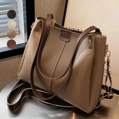 ショルダーバッグ 大容量 トートバッグ シンプル フェイクレザー 肩掛けバッグ 通勤 オフィスカジュアル PUレザー 手提げかばん 2WAY 合皮 鞄 斜めがけ ファスナー開閉 トート レディース バッグ 入園式 卒園式 高級感 1269