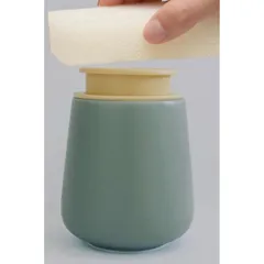 【新品】 KATAZUKE 液体ソープ 美濃焼 ディスペンサー 300ml (オリーブグレー) mino雫 日本製 食器用洗剤 洗剤 化粧水 アルコール 陶器 片手で出せる 手動 キッチン 0