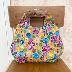 大人可愛いふっくらミニバッグ☆ことり☆小花柄☆くすみカラー