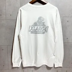 XLARGE エクストララージ ロングスリーブ Tシャツ バックプリント ロゴ 刺繍 ロンT 長袖 トップス M ホワイト 白 X-LARGE メンズ SG319-8