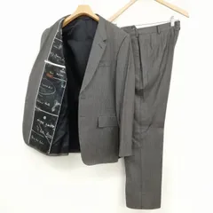 ポールスミスコレクション PAUL SMITH COLLECTION ロロピアーナ生地 Super120's ストライプ シングル 2B スーツ セットアップ ジャケット スラックス 柄裏地 L チャコールグレー