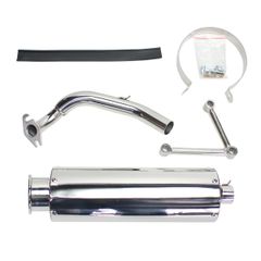 ジョグ ZR エボリューション SA16J ステンレス マフラー 2スト フルエキ リモコン シルバー オールステンレスマフラー カスタムパーツ JOG ZRエボ オートバイ バイク スクーター メッキ 銀