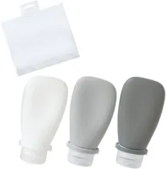 All Bright AllBright トラベルボトル 詰め替え 旅行 90ml シリコン 化粧水 シャンプー アルコール 3本セット(ホワイト、ブラック、グレー,  90.0 ミリリットル)