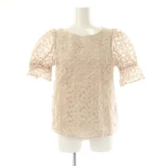 プロポーション ボディドレッシング PROPORTION BODY DRESSING オーガンフラワーブラウス 五分袖 シアースリーブ S ピンクベージュ /DO ■OS